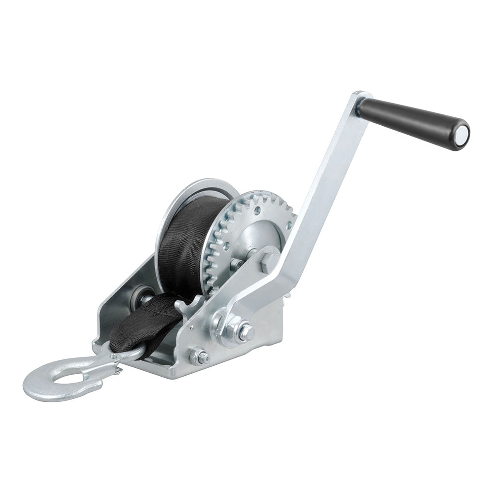 CURT Hand Crank 900 lb. Winch w/15' Strap & 6-1/2" Handle