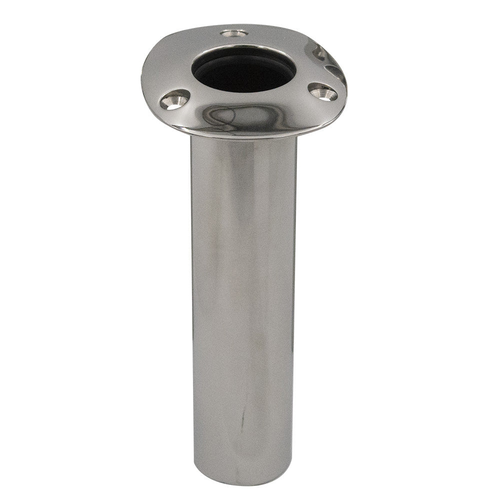 C.E. Smith Flush Mount Rod Holder - 0 Degree - Black Liner w/Drain - No Logo