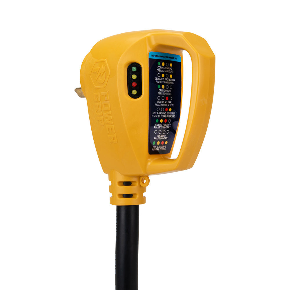 Camco Power Grip RV 18" 30Amp Circuit Analyzer Dogbone - Integrated Surge Protection